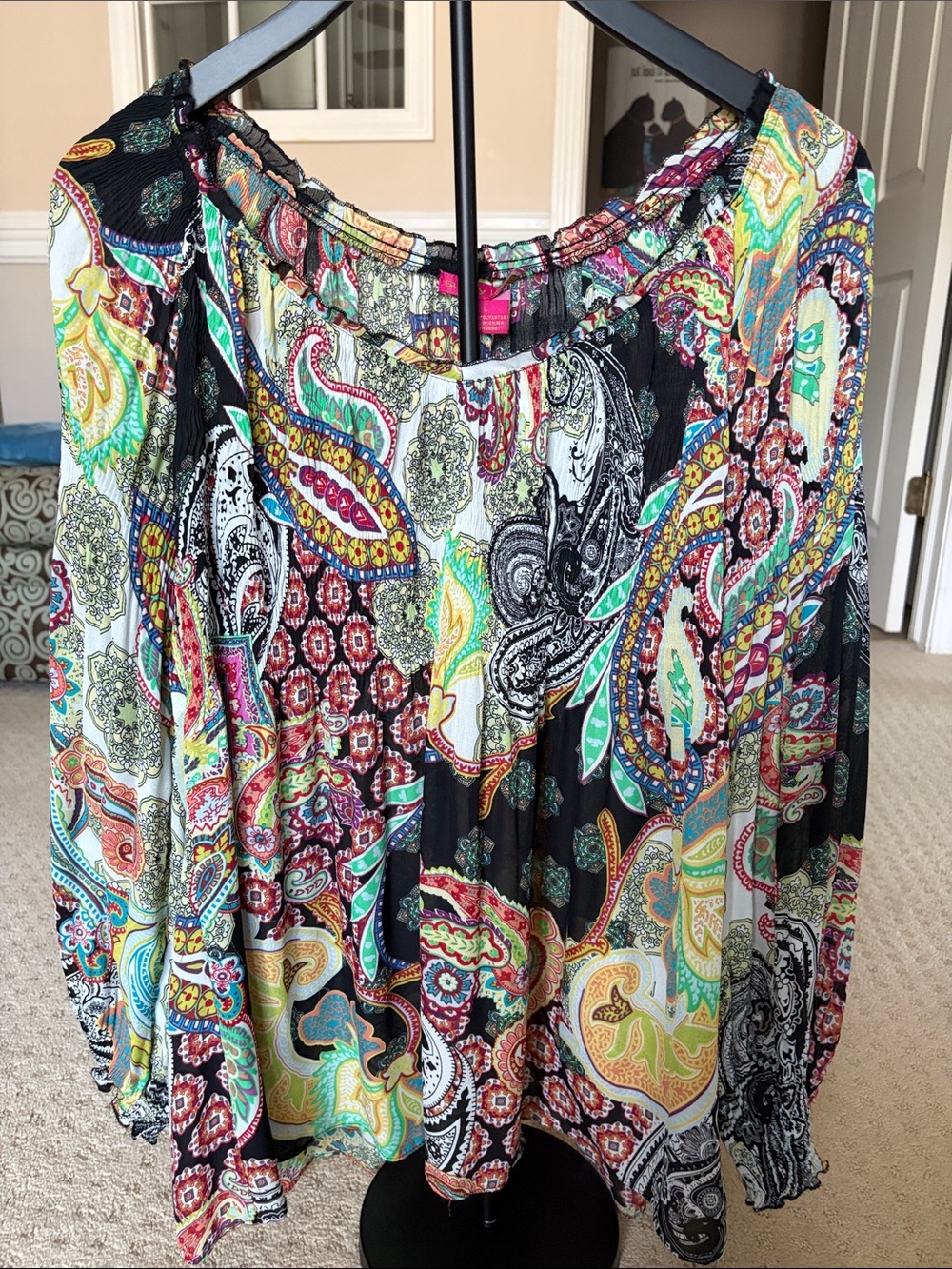 Sunny Leigh Multi-Color Paisley Off-Shoulder Blouse